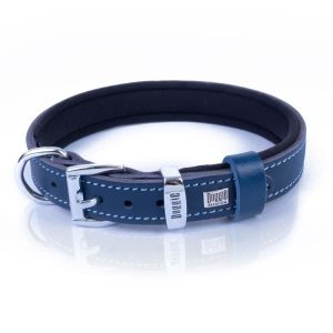 DOGGİE KONFOR DERİ PATİ DESENLİ BOYUN TASMASI ROYALMAVİ 2X35-40CM