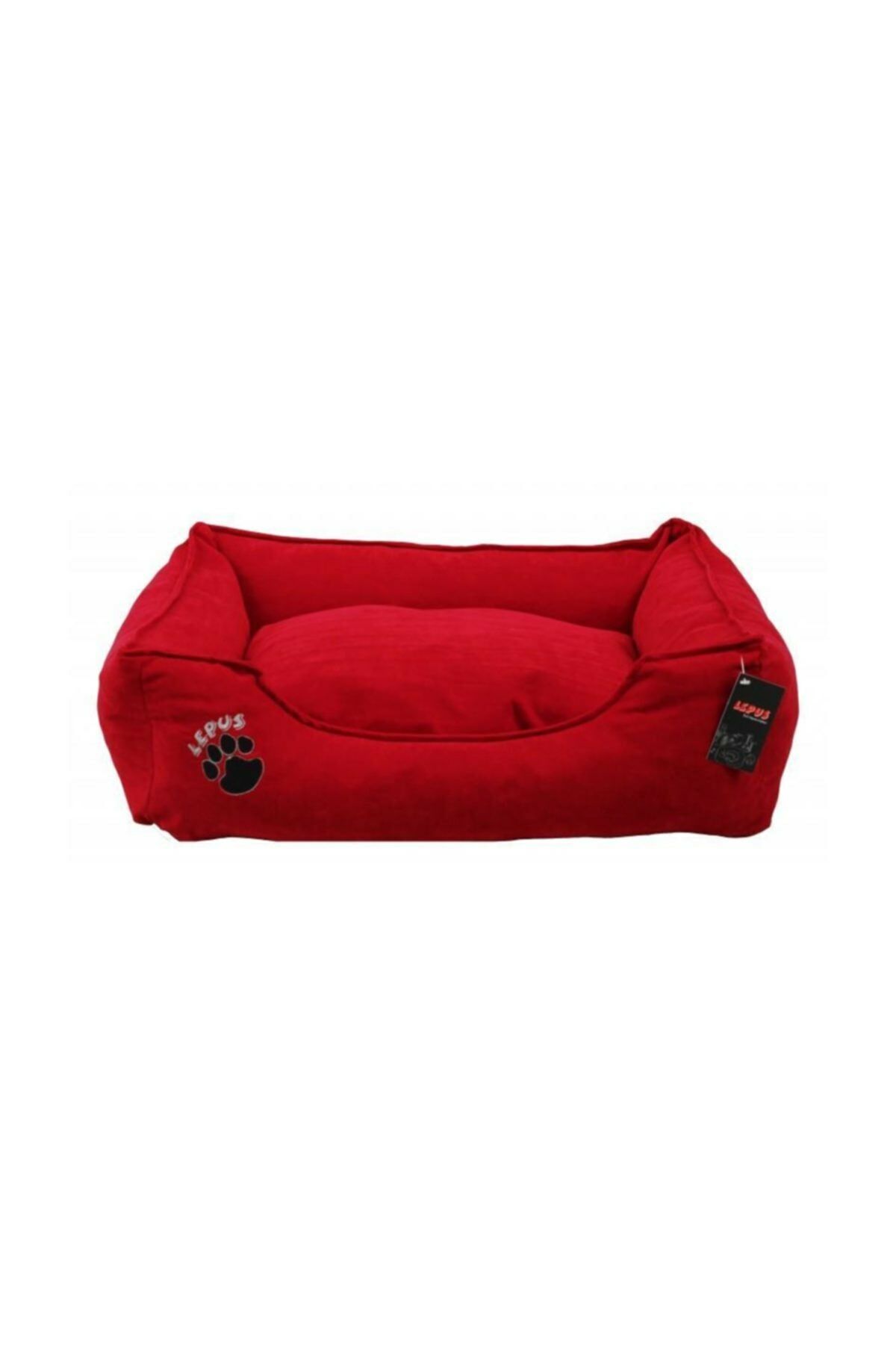 Lepus Soft Fermuarlı Köpek Yatağı Kırmızı M