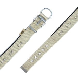 Doggie Konfor Dokuma Kemikli Boyun Tasması Haki 3X47-55Cm