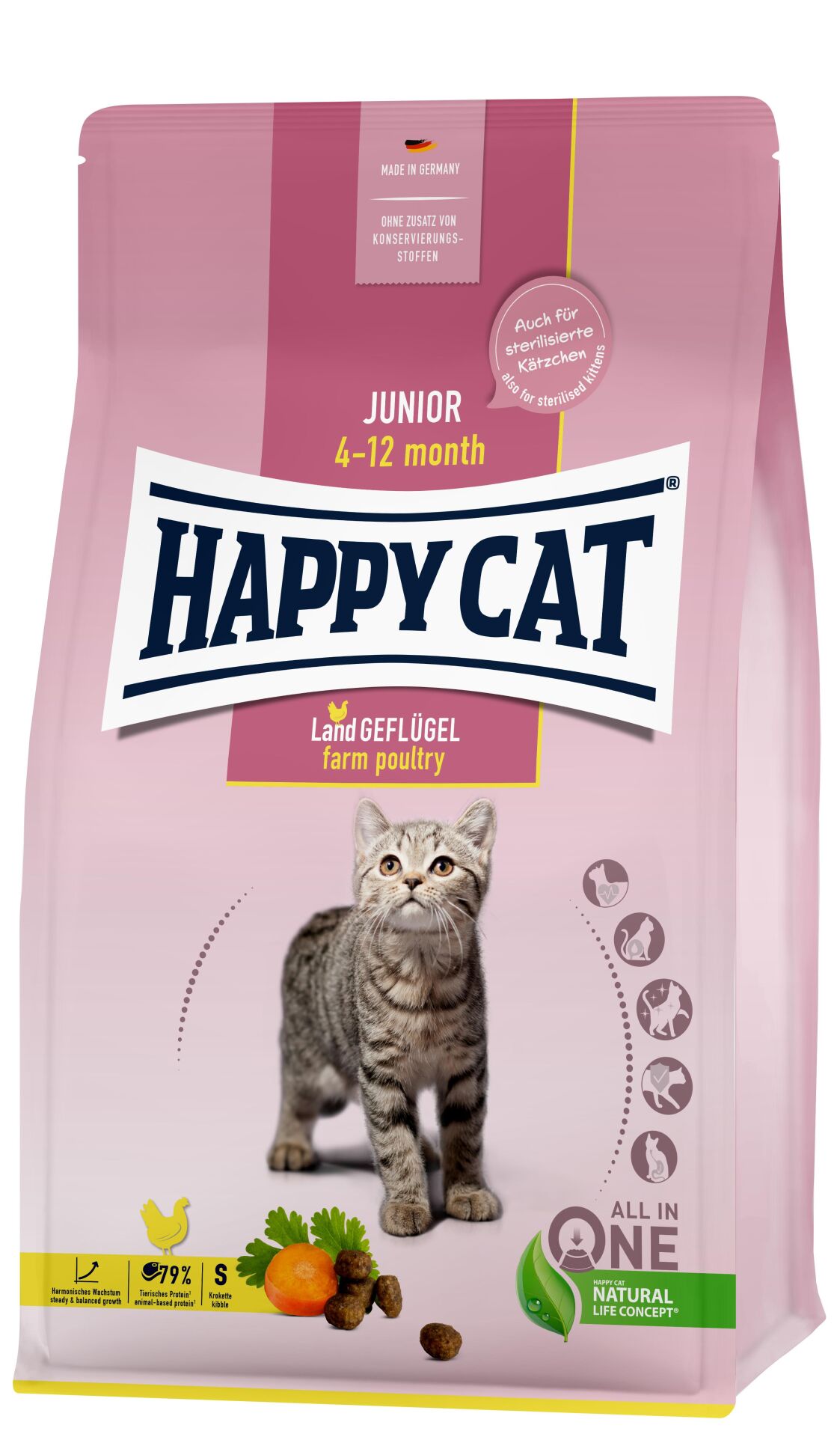 Happy Cat Junior Tavuklu Yavru Kedi Maması 10kg