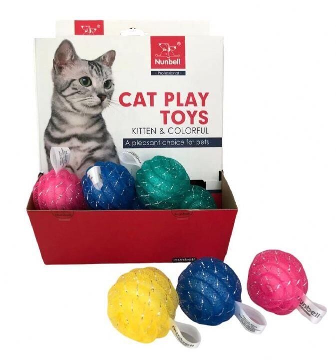 Nunbell Hışırtılı Renkli Top Kedi Oyuncağı Tekli