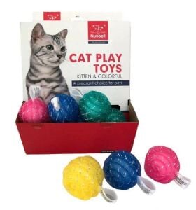 Nunbell Hışırtılı Renkli Top Kedi Oyuncağı Tekli