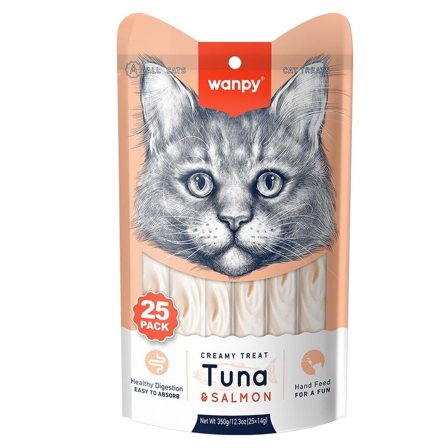 Wanpy Ton Balıklı ve Somonlu Sıvı Kedi Ödülü 25x14gr