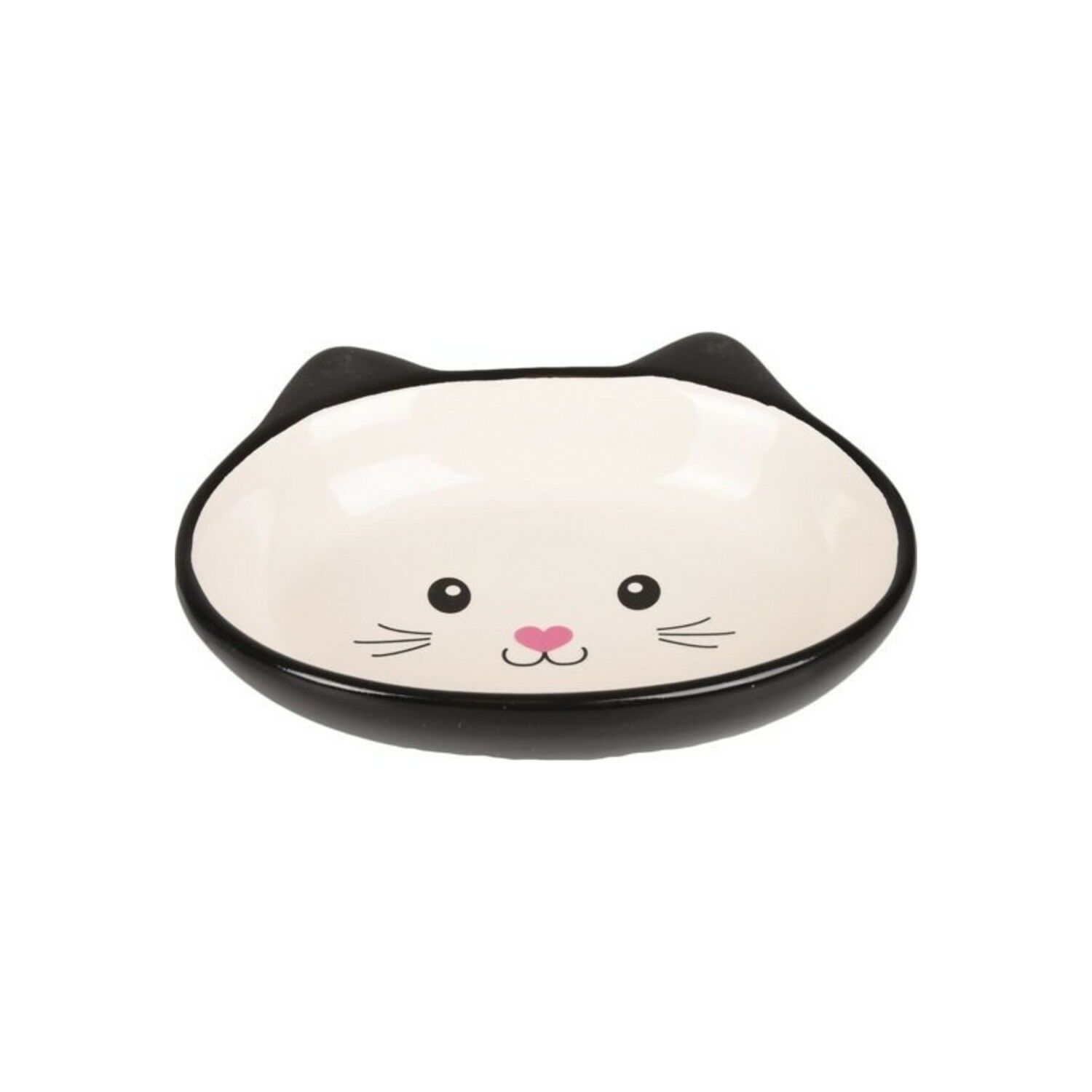 Flamingo Isa Seramik Kedi Mama Su Kabı Siyah 14 cm 170 ml