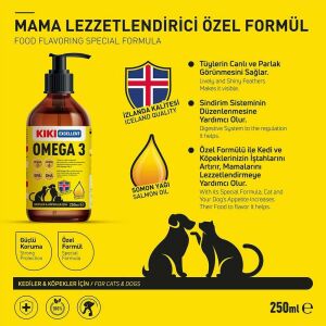 KIKI Omega 3 Kedi ve Köpek Somon Yağı 250ml