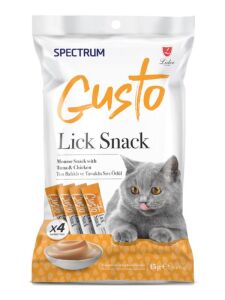 Spectrum Gusto Lick Snack Ton Balığı ve Tavuklu Sıvı Kedi Ödülü 4x15gr