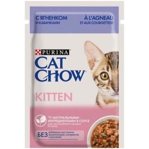 Cat Chow Kitten Kuzu Etli Kabaklı Yavru Kedi Yaş Maması 85gr