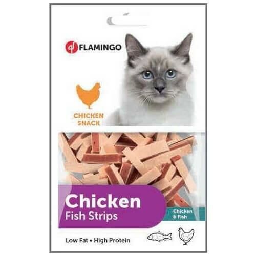 Flamingo Chicken Fish Strips Tavuk ve Balık Etli Kedi Ödülü 85g