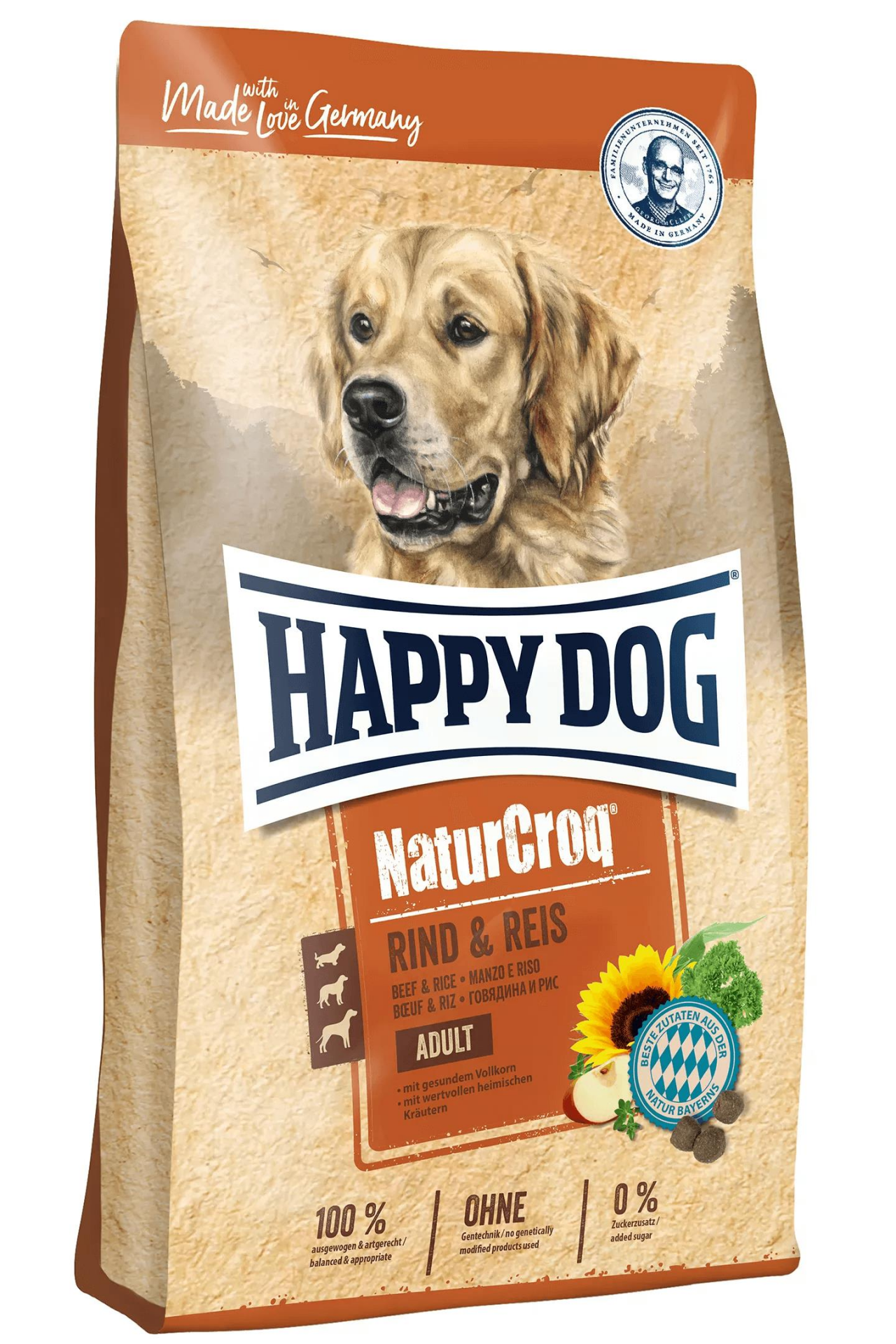 Happy Dog NaturCroq Sığırlı ve Pirinçli Yetişkin Köpek Maması 15kg