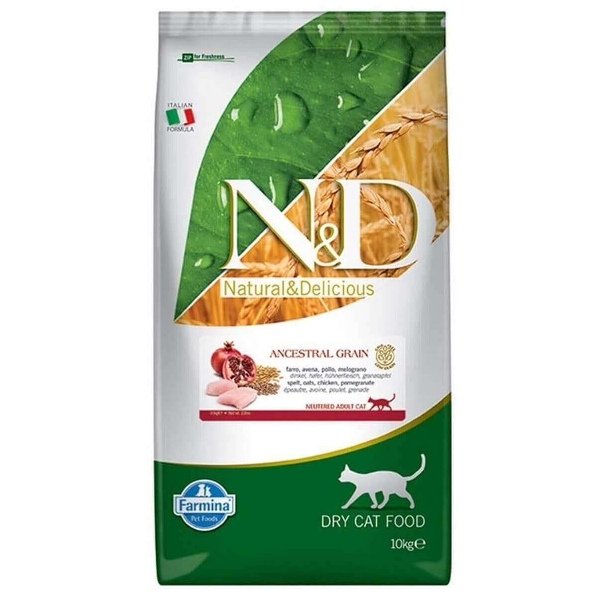 N&D Tavuklu ve Narlı Düşük Tahıllı Kısırlaştırılmış Kedi Maması 10kg