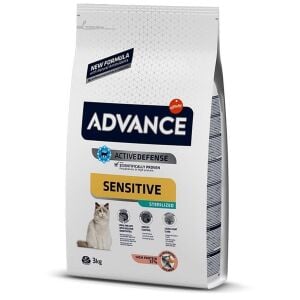 Advance Sensitive Sterilised Somonlu Kısırlaştırılmış Kedi Maması 3kg