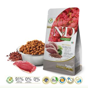 N&D Quinoa Neutered Ördek Kinoa Aromalı Kısırlaştırılmış Kedi Maması 1.5kg