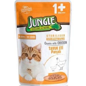 Jungle Pouch Tavuklu Kısırlaştırılmış Kedi Yaş Maması 100gr