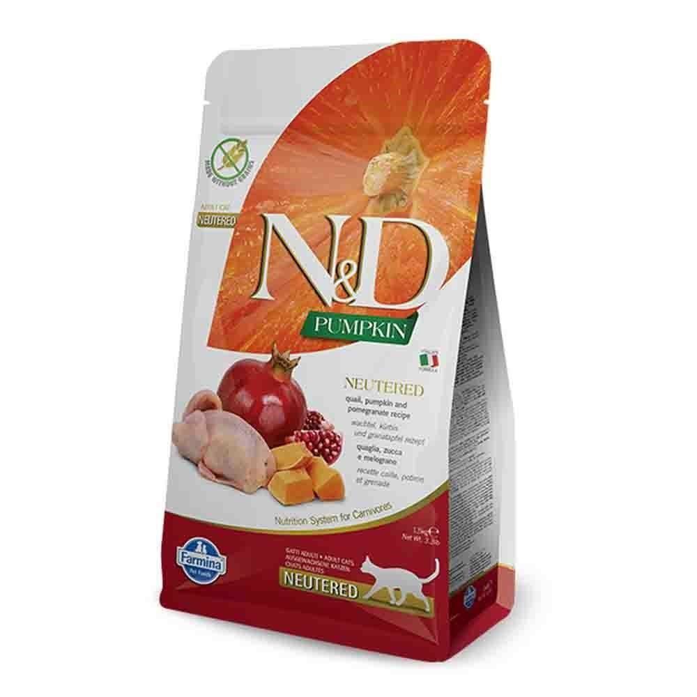 N&D Pumpkin Balkabaklı Bıldırcınlı Narlı Kısır Kedi Maması 1.5kg