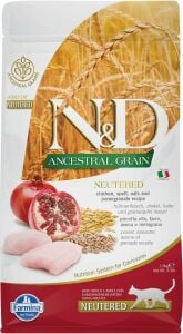 N&D Düşük Tahıllı Tavuklu Ve Narlı Kısırlaştırılmış Kedi Maması 1.5kg