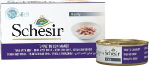 Schesir Multipack Ton Balıklı ve Biftekli Kedi Konservesi 6x50gr