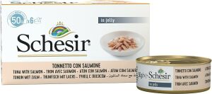 Schesir Multipack Ton ve Somon Balıklı Yetişkin Kedi Konservesi 6x50gr