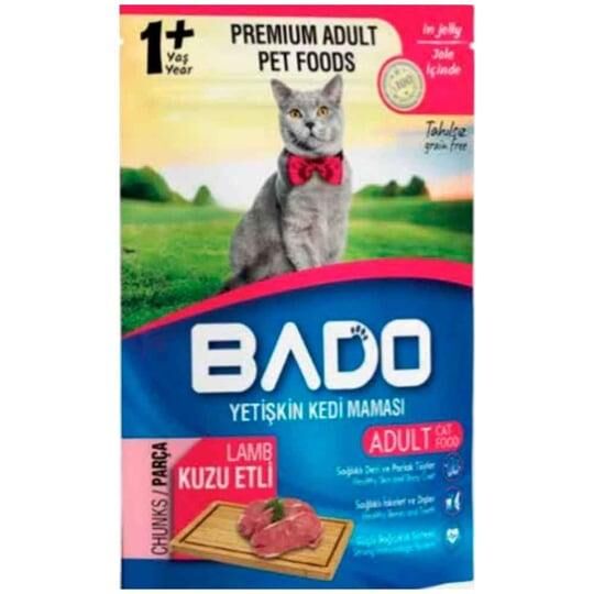 Bado Pouch Kuzu Etli Tahılsız Yetişkin Kedi Yaş Maması 85gr
