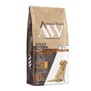 Animal World Sensitive Kuzu Etli ve Pirinçli Yetişkin Köpek Maması 15kg