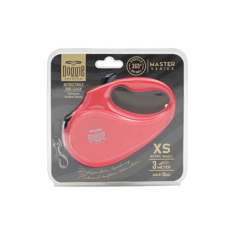 Doggie Otomatik Uzatma Tasması Master Seri Pembe 12Kg/3Mt