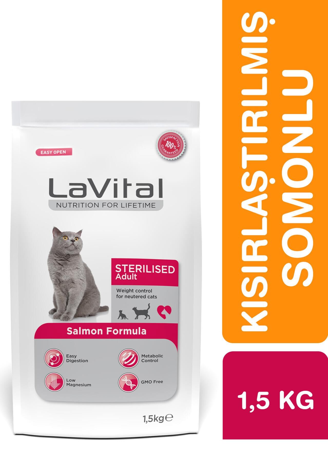 LaVital Sterilised Somonlu Kısırlaştırılmış Kedi Maması 1.5kg