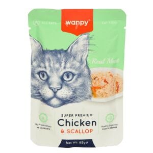 Wanpy Pouch Tavuklu Deniz Taraklı Yaş Kedi Maması 85gr