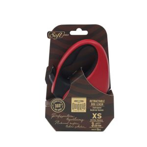 Doggie Otomatik Uzatma Tasması Soft Seri Kırmızı 12Kg/3Mt