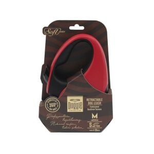 Doggie Otomatik Uzatma Tasması Soft Seri Kırmızı 25Kg/5Mt