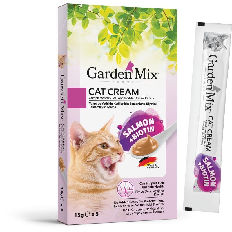 GARDEN MIX KEDİ KREMASI SOMON+BİOTİN 5x15GR