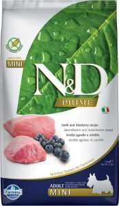 N&D PRIME TAHILSIZ KÖPEK KUZU & YABANMERSİNİ YETİŞKİN MINI 2.5KG