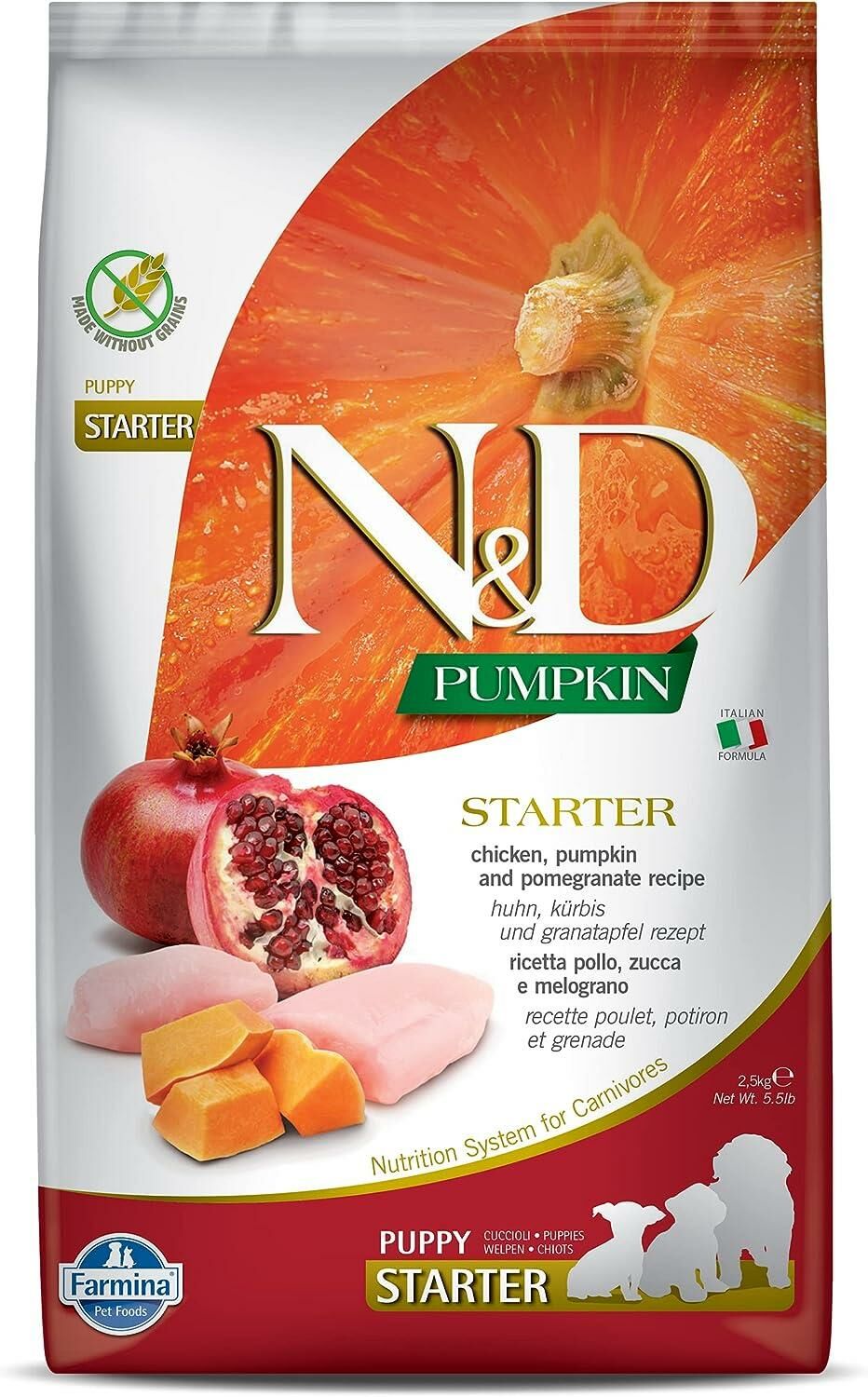 N&D PUMPKIN TAHILSIZ KÖPEK  TAVUK & NAR STARTER PUPPY TÜM IRKLAR  2.5KG