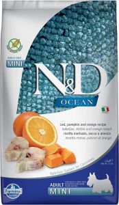 N&D OCEAN KÖPEK MORİNA BALIĞI, BALKABAĞI & PORTAKAL YETİŞKİN MINI 2.5KG