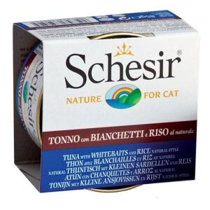 Schesir Ton ve Ringa Balıklı ve Pirinçli Naturel Kedi Konservesi 85gr
