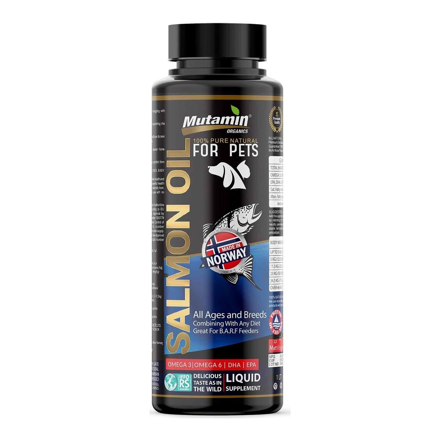 Mutamin Organics Norveç Somon Balık Yağı 1lt