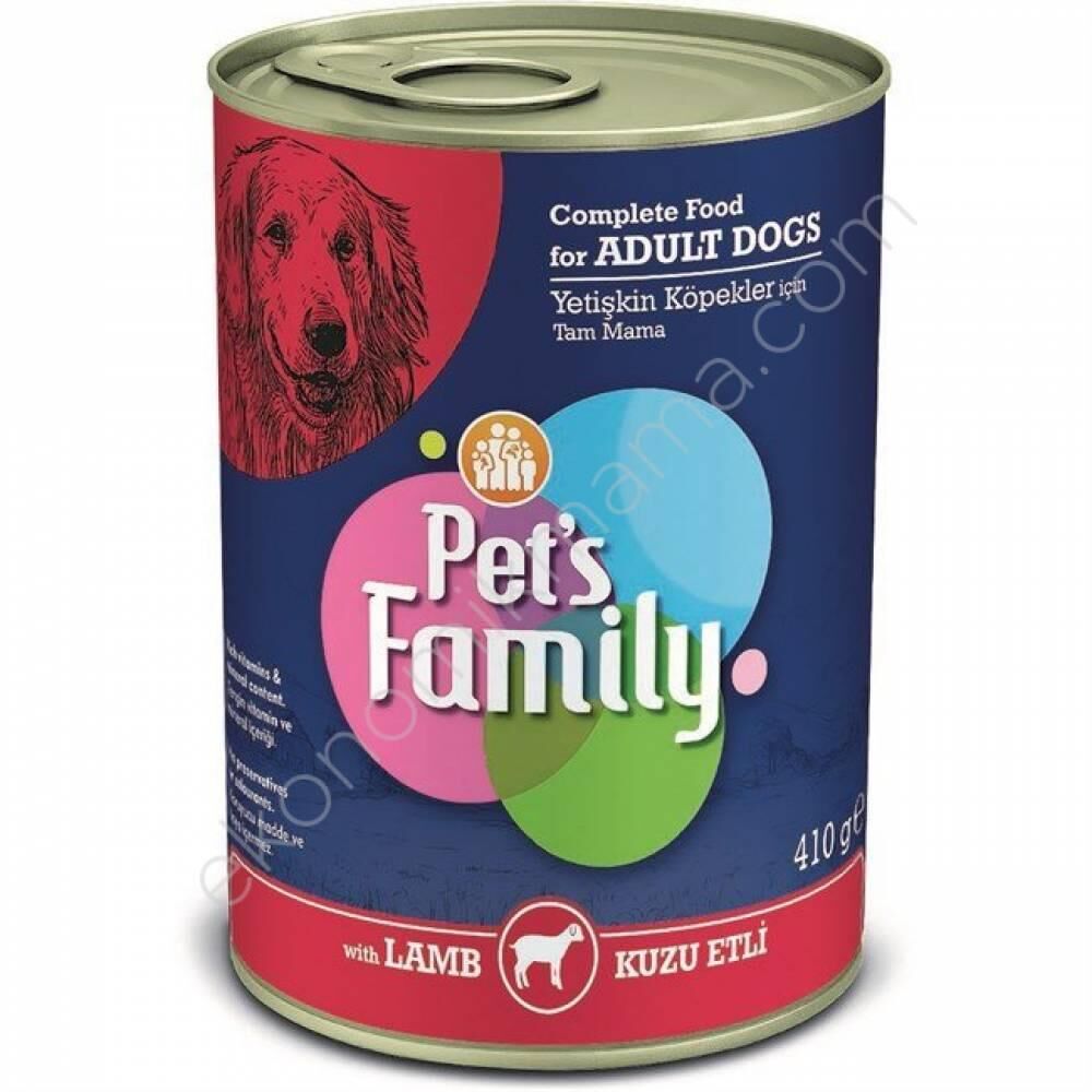 PETS FAMILY KUZU ETLİ KONS. KÖPEK MAMA 410G