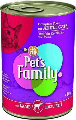 PETS FAMILY KUZU ETLİ KONS. KEDİ MAMA 410G