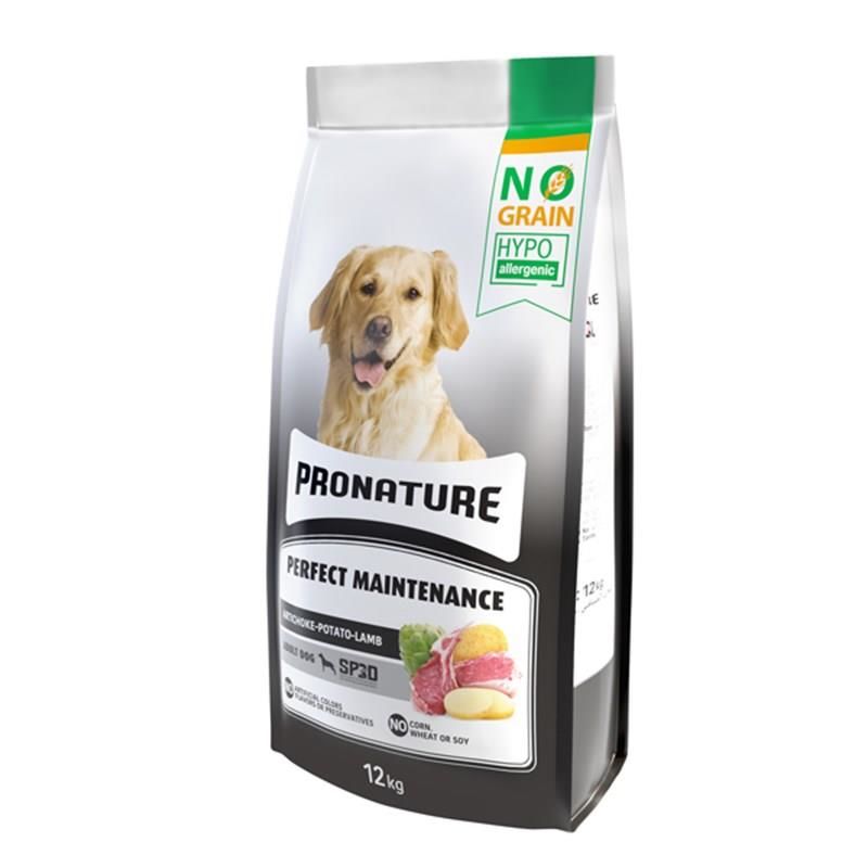 Pronature Hypoallergenic Kuzu Etli Enginarlı ve Patatesli Tahılsız Yetişkin Köpek Maması 12kg