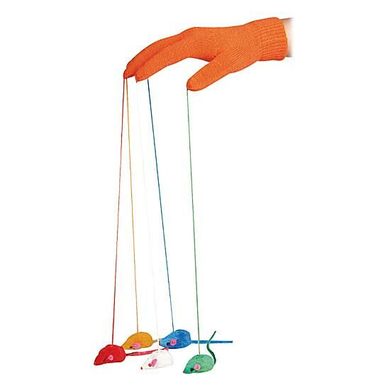 Flamingo Peluş Fareli Eldiven Kedi Oyuncağı 16cm