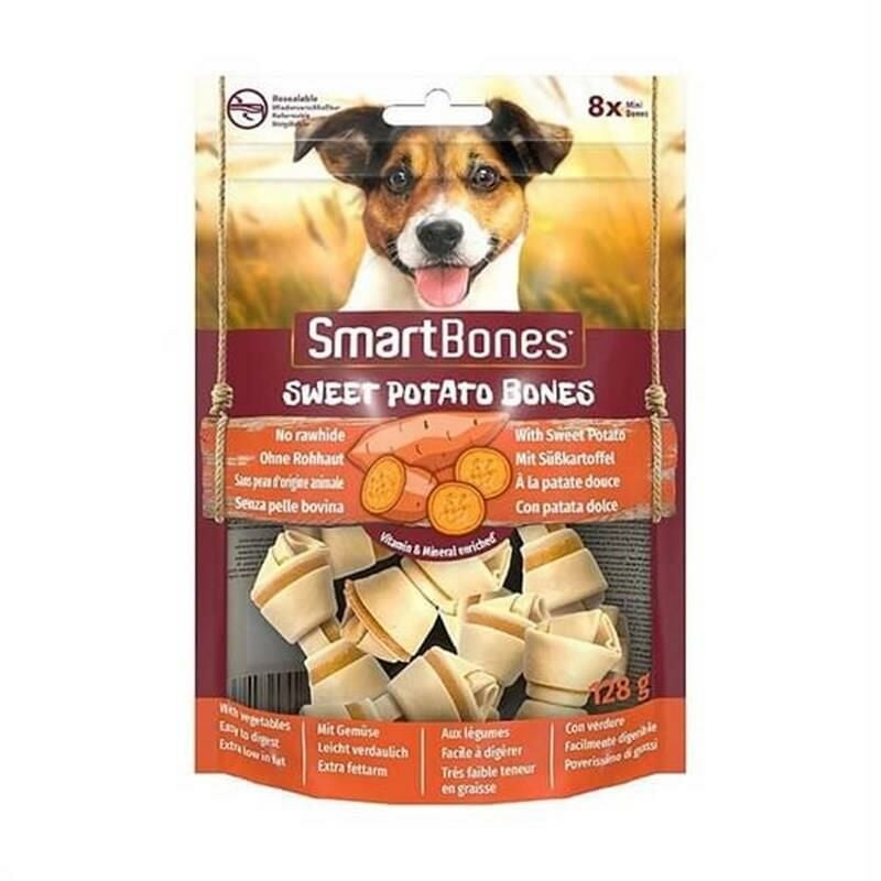SmartBones Tavuk ve Tatlı Patatesli Mini Düğüm Kemik Köpek Ödülü 128gr