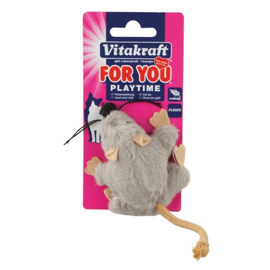 Vitakraft Kedi Oyuncağı Gri Peluş Catnipli Fare