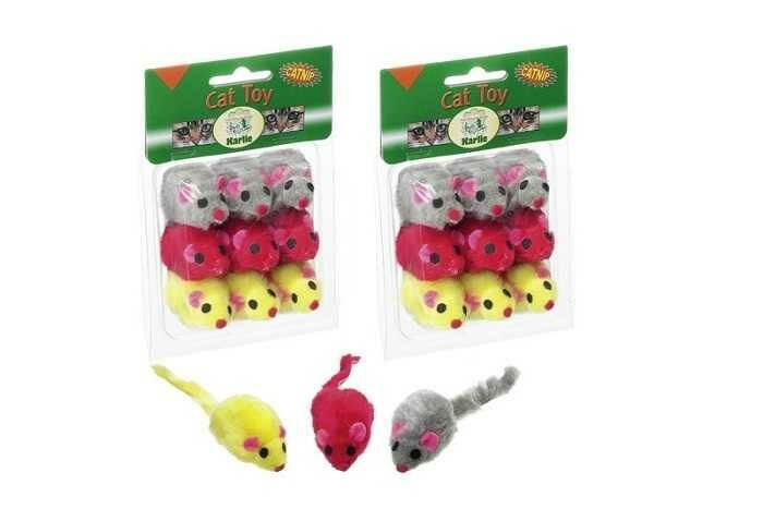 Flamingo Tüylü Fare 9lu 5 cm