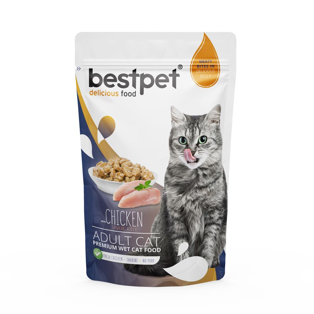 BestPet Pouch Jelly Tavuklu Yetişkin Kedi Konservesi 85gr