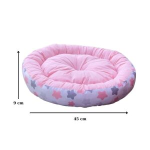 TarzPet Yıldız Desenli Simit Yatak Pembe 9x45cm