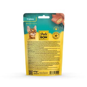 Delibon Crunchy İçi Dolgulu Bisküvi Tunalı Kedi Ödülü 60gr
