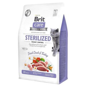 BRIT CARE CAT G-F STERILIZED WEIGHT CONTROL FRESH DUCK & TURKEY 2KG