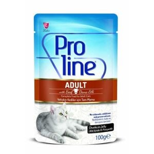 ProLine Pouch Jöle İçinde Dana Etli Yetişkin Kedi Konservesi 100gr