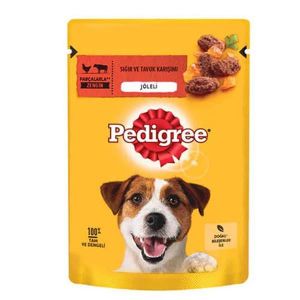 Pedigree Pouch Sığır ve Tavuk Karışımı Jöleli Yetişkin Köpek Yaş Mama 100gr