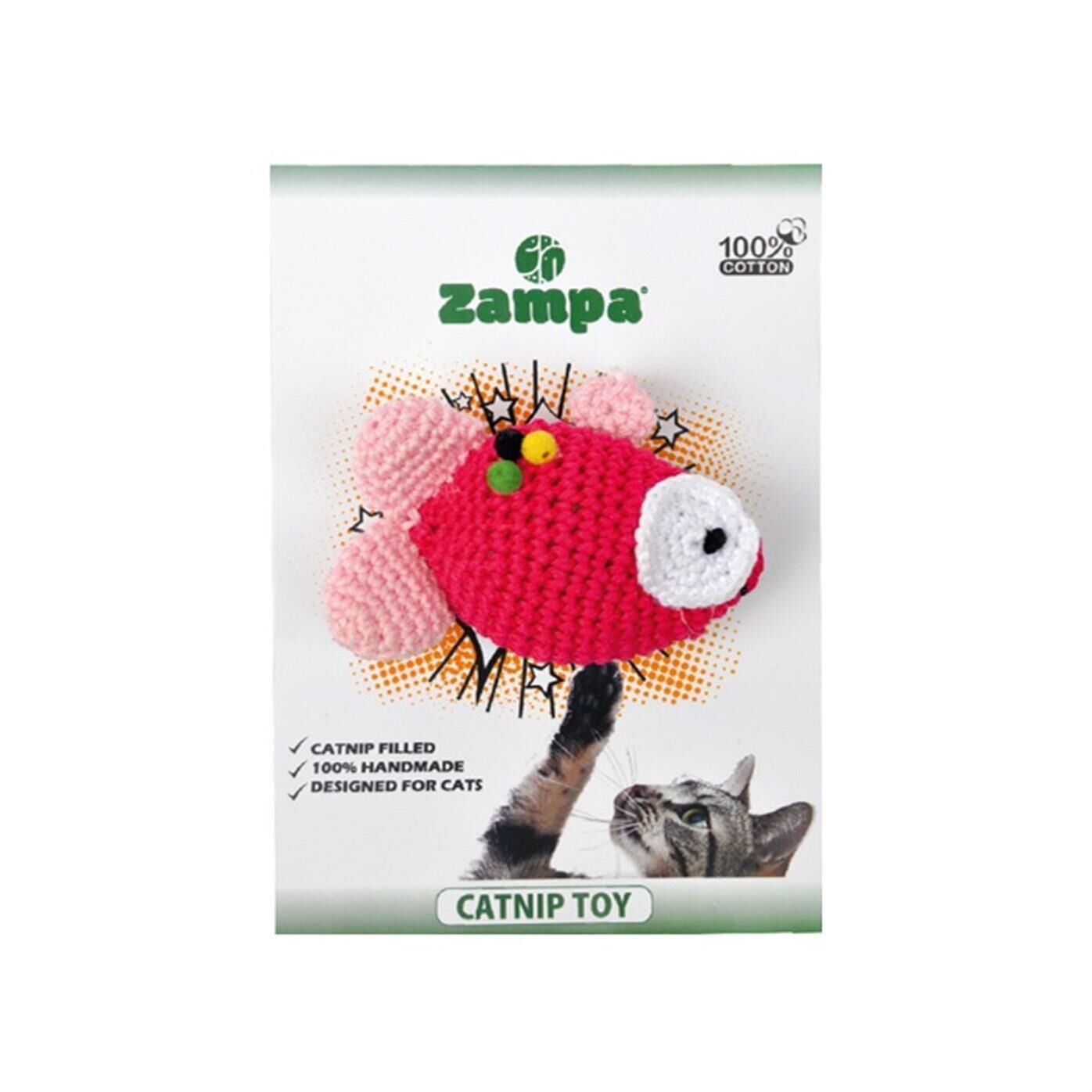 Zampa Zilli Örgü Balık Kedi Oyuncağı