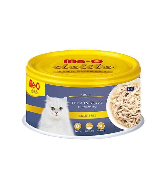 Me-O Delite Ton Balıklı Tahılsız Yetişkin Konserve Kedi Maması 80gr