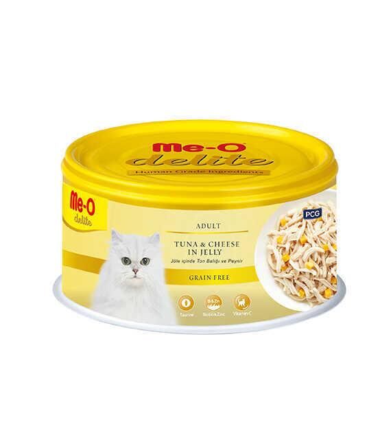 Me-O Delite Ton Balık Ve Peynirli Tahılsız Jelly Yetişkin Kedi Maması 80gr